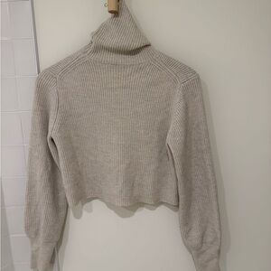 Wilfred Ribbed Cream Turtleneck Sweater
